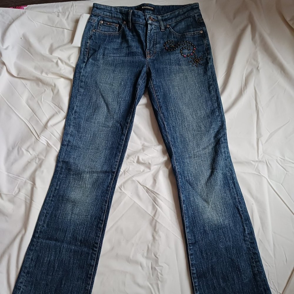 Cambio Norah Vintage Women's Boot cut Jeans, 32x34, US 2, GB 6, Embellis…